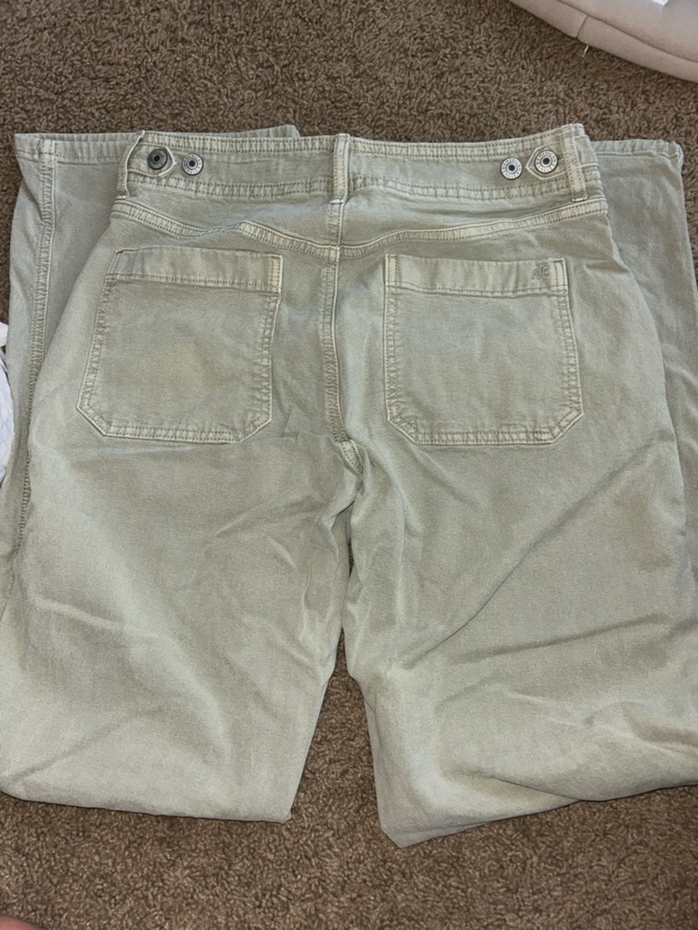 American Eagle Women’s Casual Straight Fit Pants in Light Olive